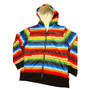 Boys Mexica Fiesta Stripes Colorful Jacket L 10-12